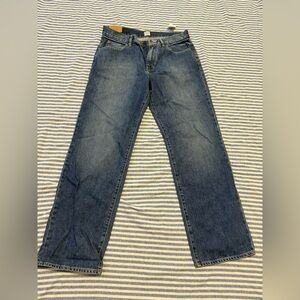 J Crew Jeans Mens 33x32 Blue Dark Wash Denim Relaxed